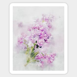 Lilac Floral Watercolor Art Sticker